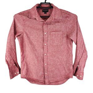 Mens Red Banana Republic Shirt Linen & Cotton Blend Long Sleeve Button Up Size M